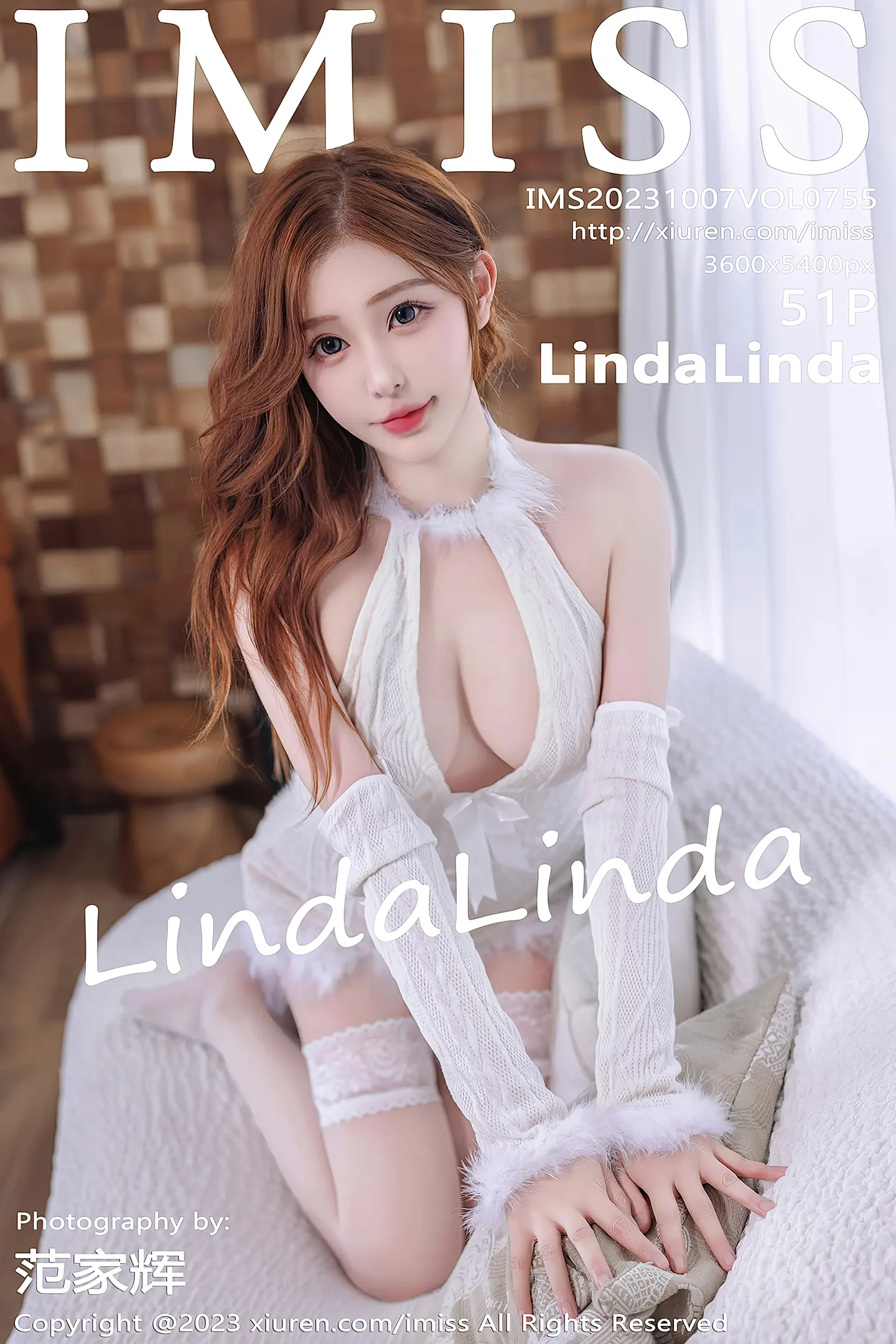 [IMISS爱蜜社]Vol.755_模特LindaLinda白色开胸连衣短裙配白丝袜秀完美身材诱惑写真51P-秀人网 - XiuRen.Xyz